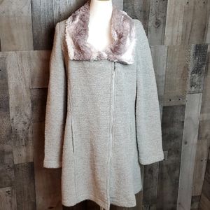 Maria Sole made in Italy faux fur wool coat